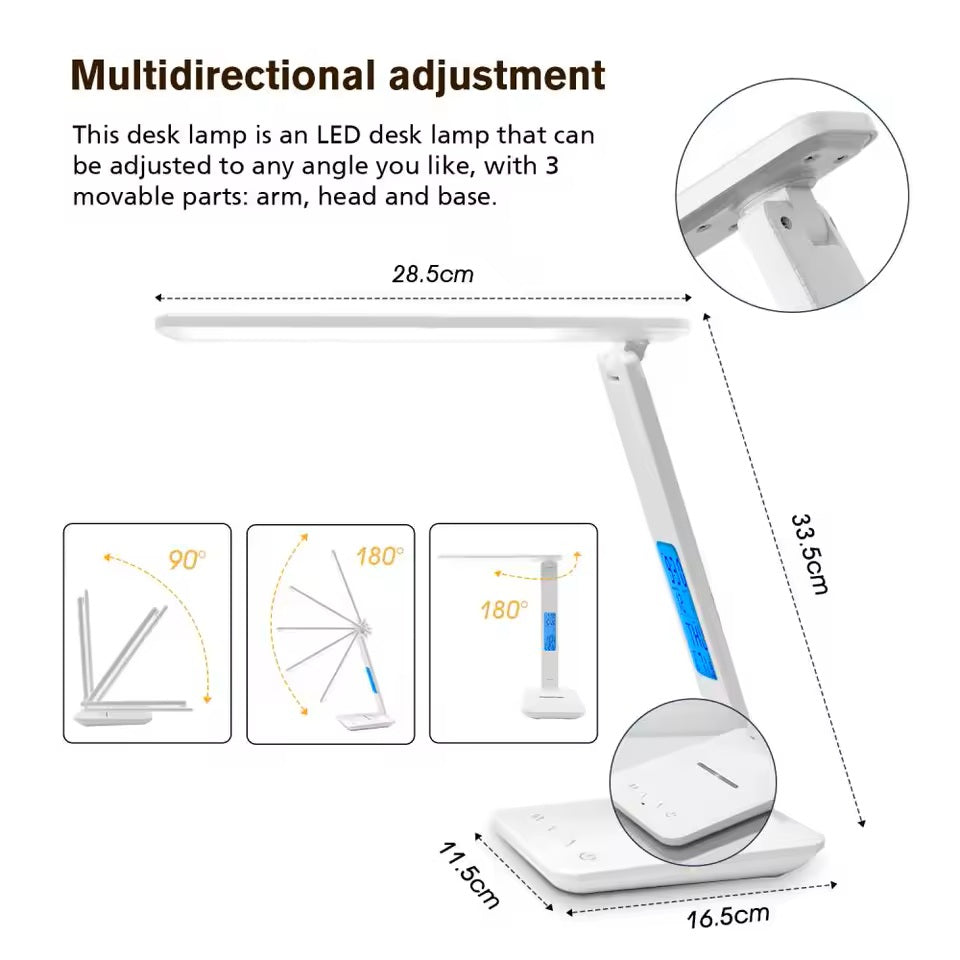 Wireless Charging LED Desk Lamp – 3-in-1 Minimalist Design