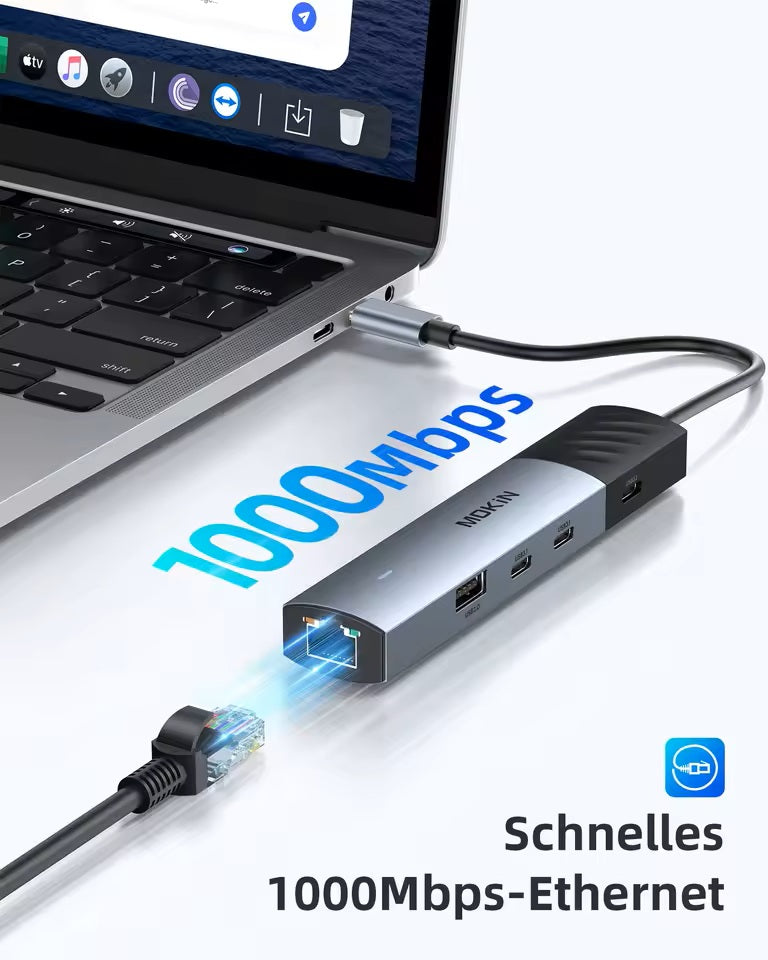 7-in-1 USB-C Hub Adapter – Sleek & Versatile