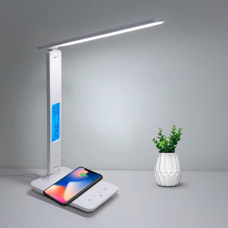 Wireless Charging LED Desk Lamp – 3-in-1 Minimalist Design